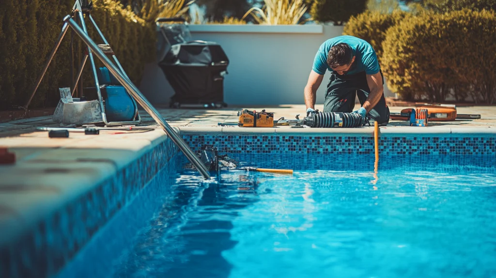 PMC-Pools_A_pool_expert_repairing_a_swimming_pool